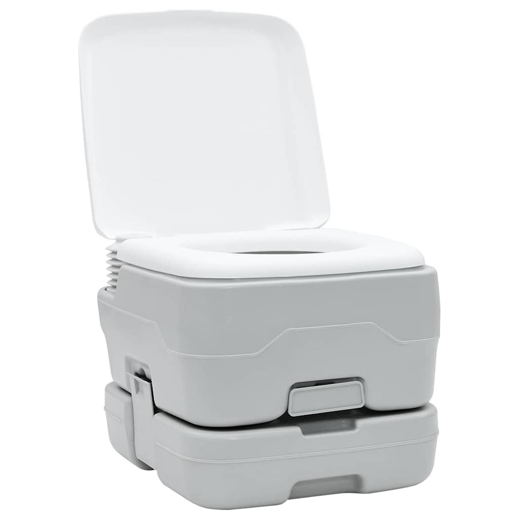 Vaso Sanitário de Camping 2 pcs Cinza e Branco