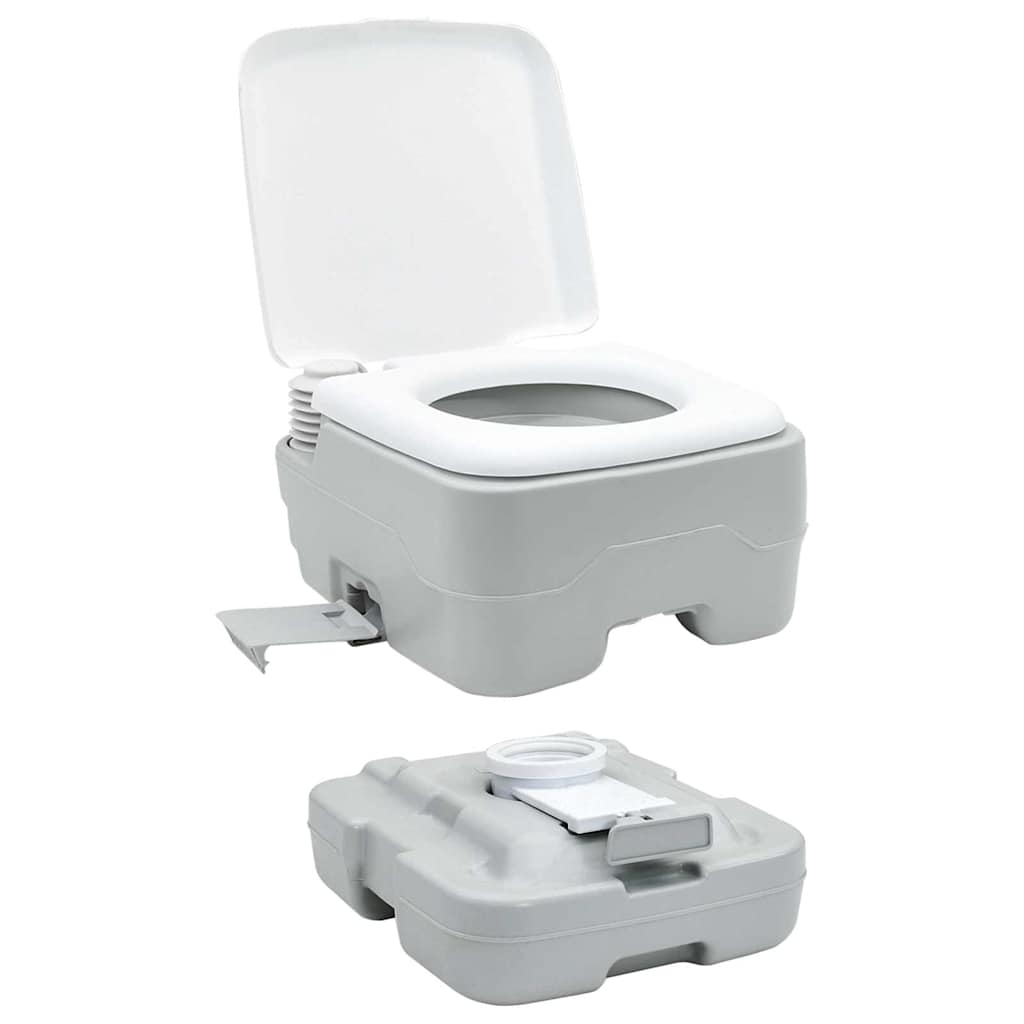 Vaso Sanitário de Camping 2 pcs Cinza e Branco