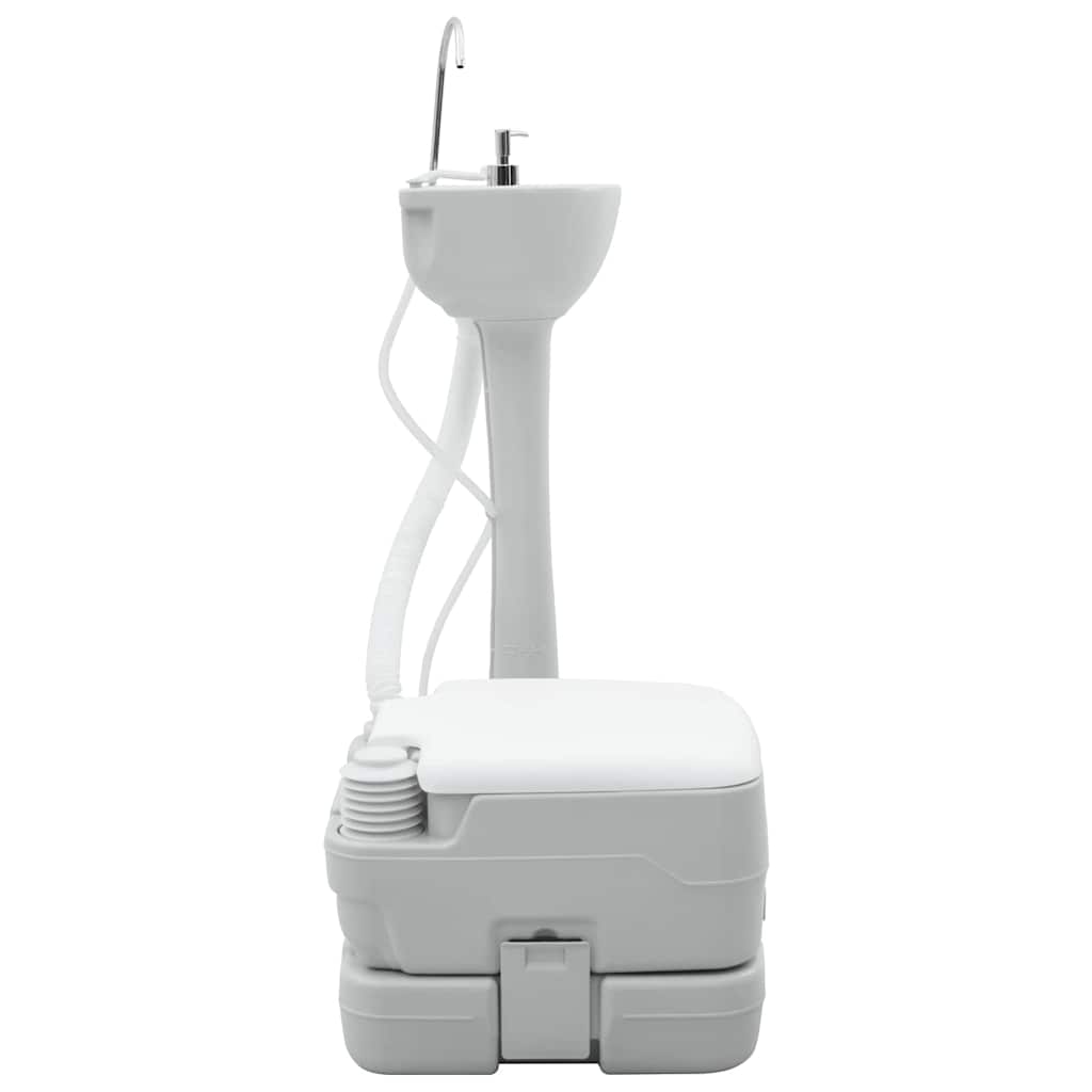Vaso Sanitário de Camping 2 pcs Cinza e Branco