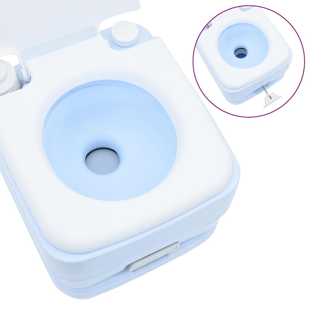 Vaso Sanitário de Camping 2 pcs Azul e Branco
