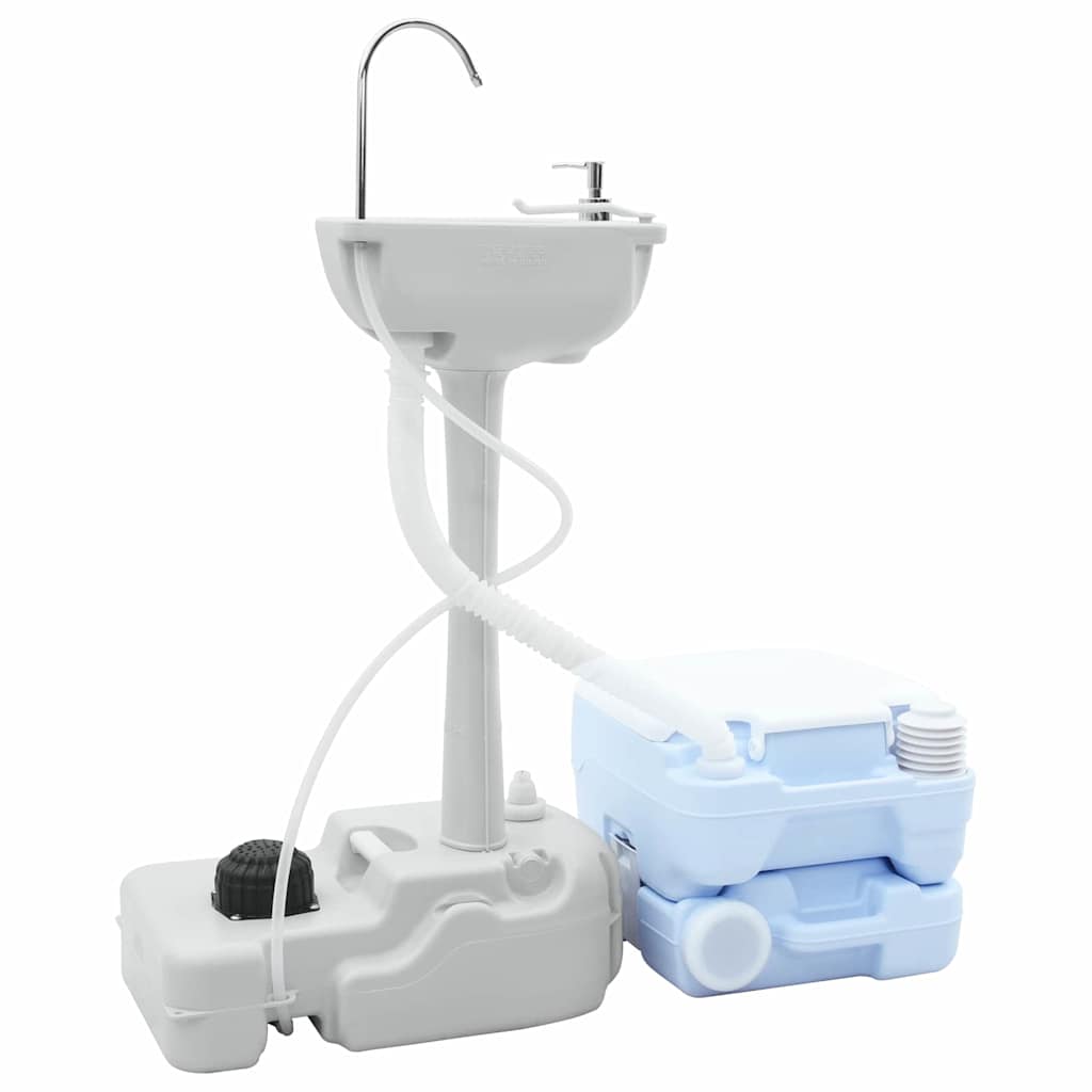 Vaso Sanitário de Camping 2 pcs Azul e Branco