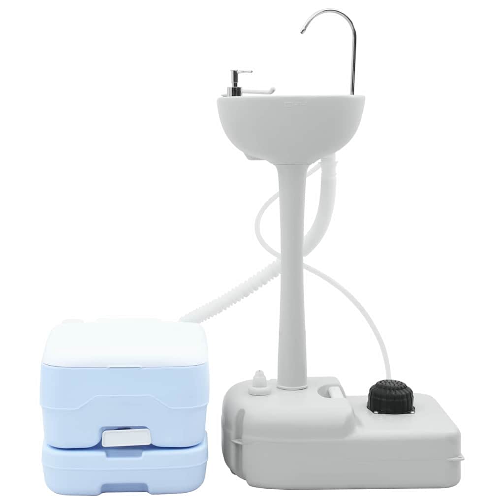 Vaso Sanitário de Camping 2 pcs Azul e Branco