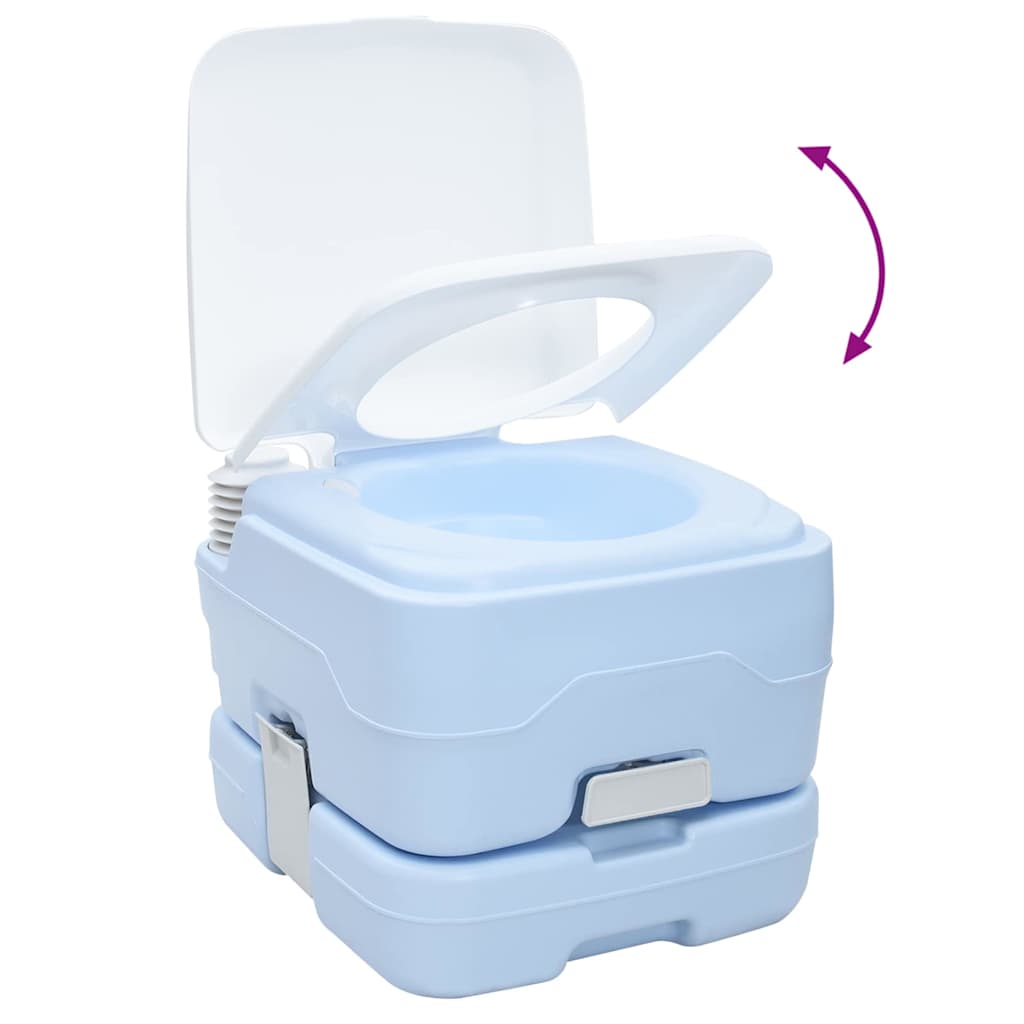Vaso Sanitário de Camping 2 pcs Azul e Branco