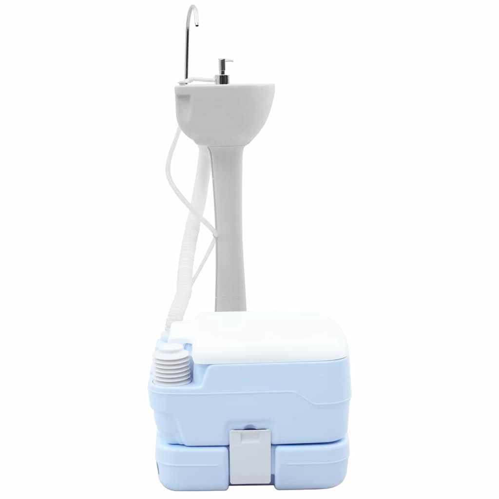 Vaso Sanitário de Camping 2 pcs Azul e Branco