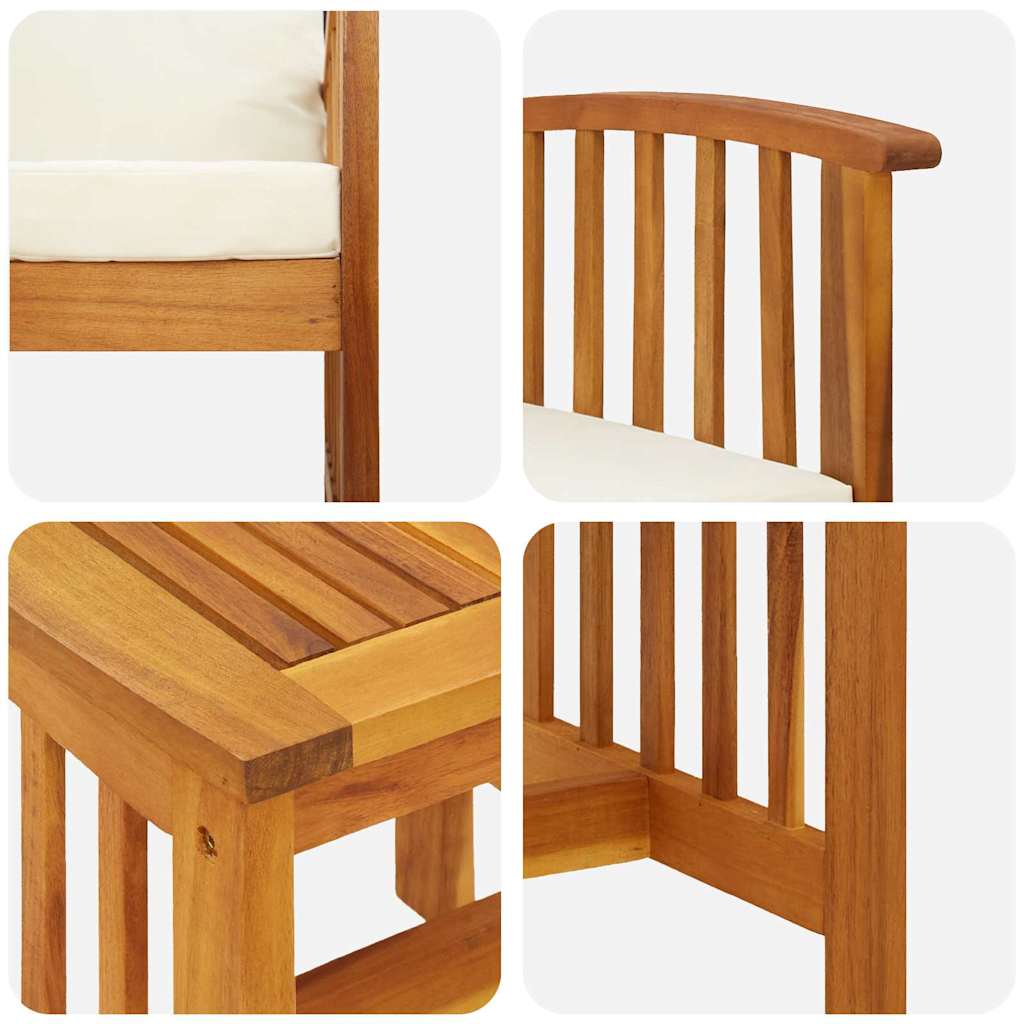 Conjunto de Sofá de Jardim com almofada 3 pcs Castanho