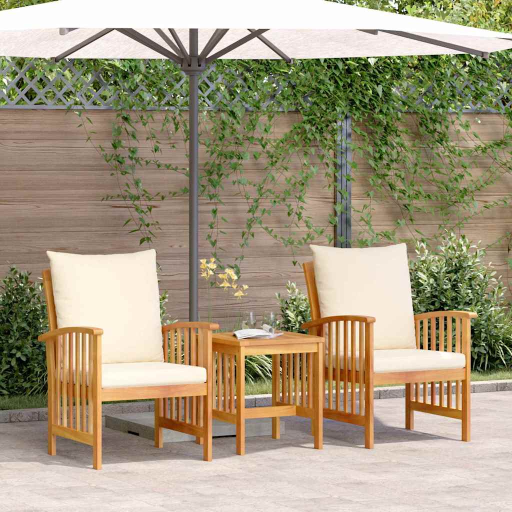 Conjunto de Sofá de Jardim com almofada 3 pcs Castanho