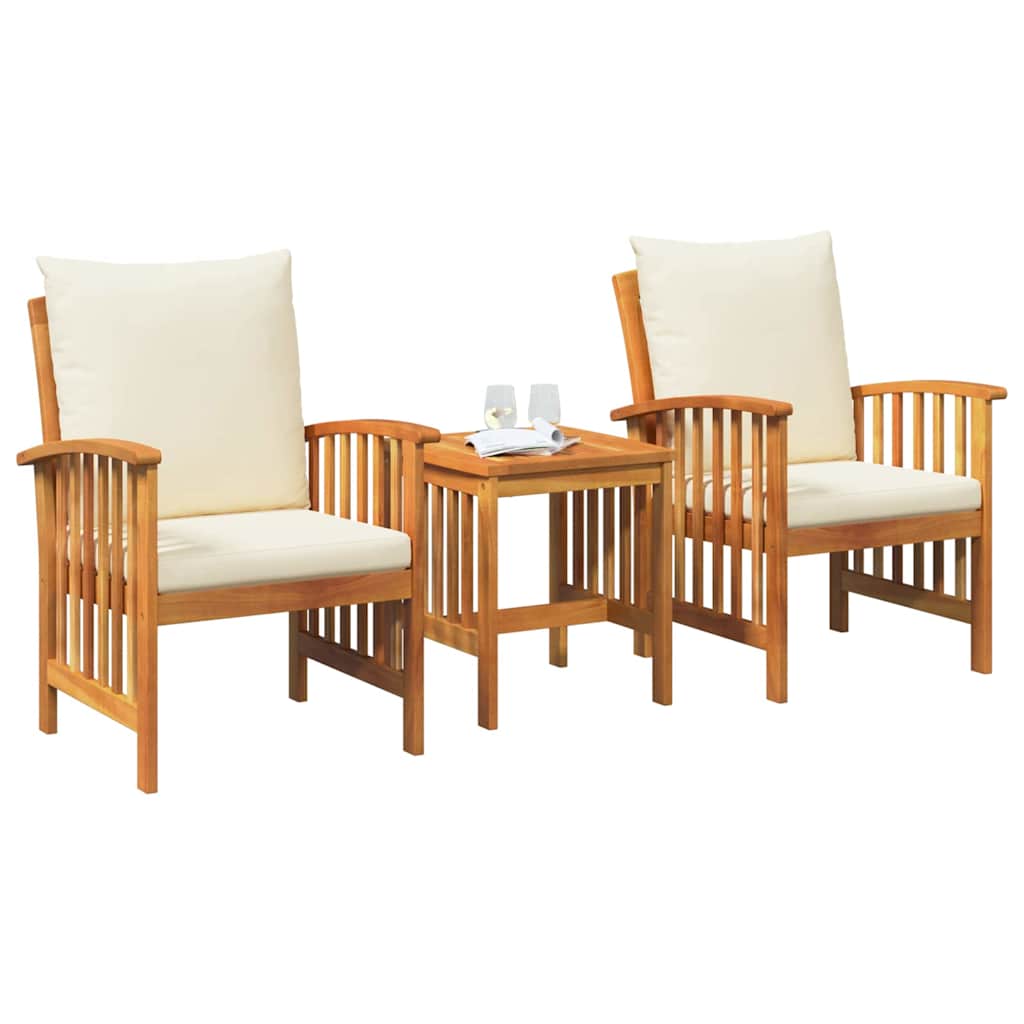 Conjunto de Sofá de Jardim com almofada 3 pcs Castanho