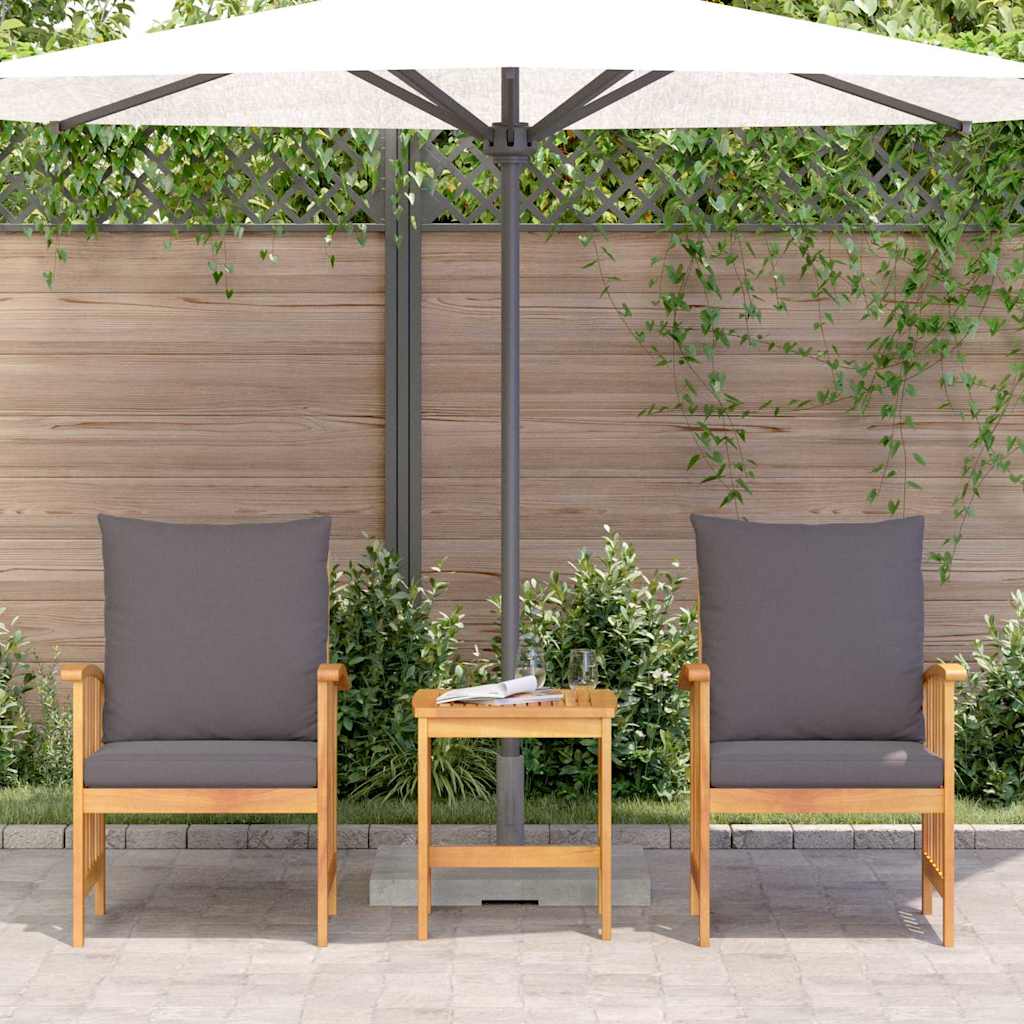 Conjunto de Sofá de Jardim com almofada 3 pcs Castanho