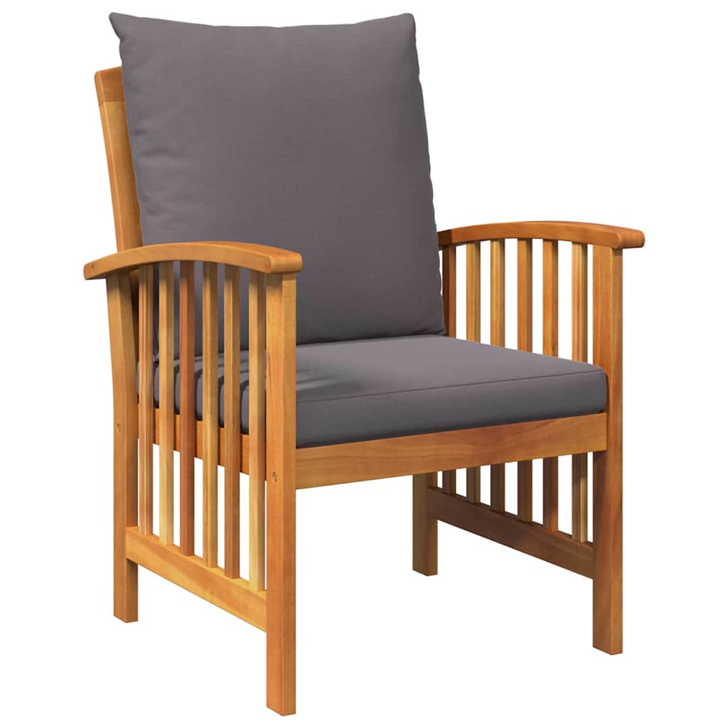 Conjunto de Sofá de Jardim com almofada 3 pcs Castanho