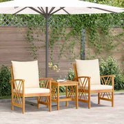 Conjunto de Sofá de Jardim com almofada 3 pcs Castanho