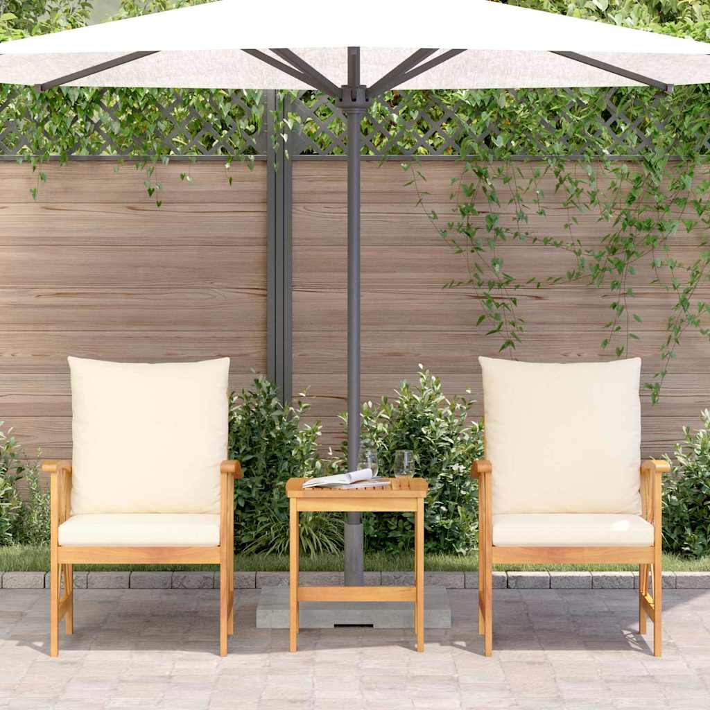Conjunto de Sofá de Jardim com almofada 3 pcs Castanho