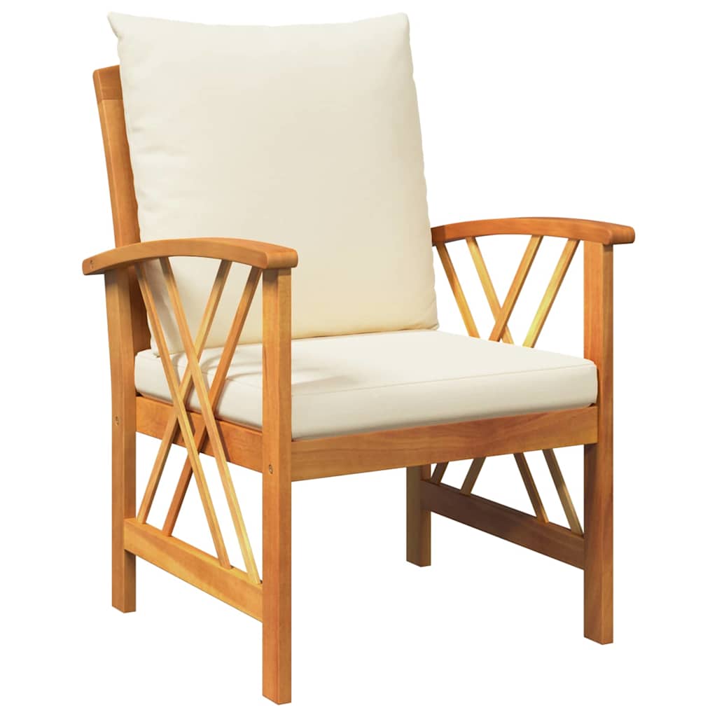 Conjunto de Sofá de Jardim com almofada 3 pcs Castanho
