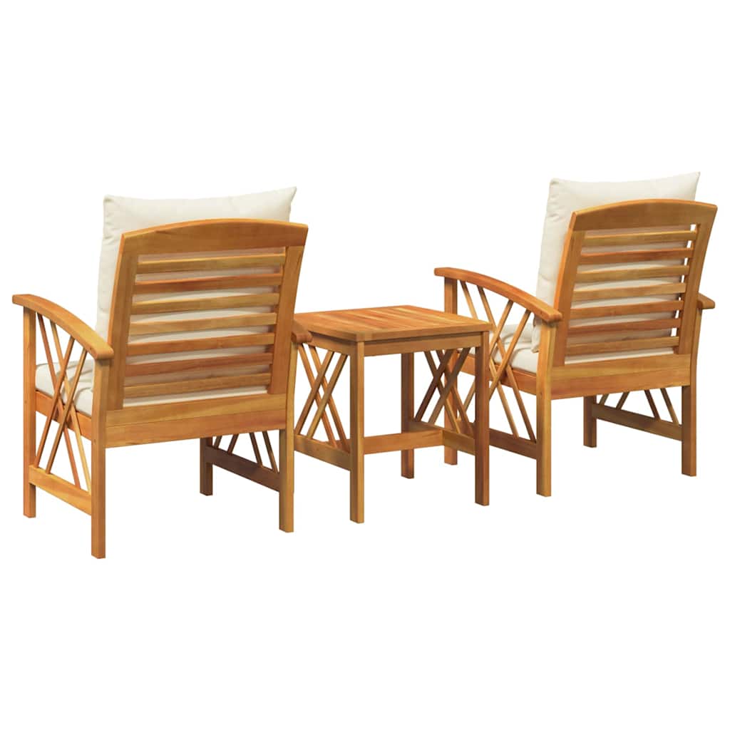 Conjunto de Sofá de Jardim com almofada 3 pcs Castanho