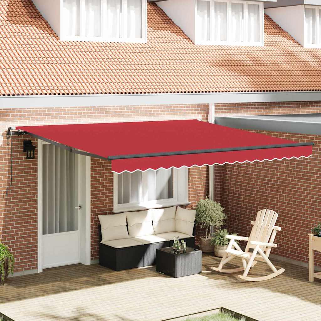 Toldo Retrátil Vermelho 400 ×300 cm tecido