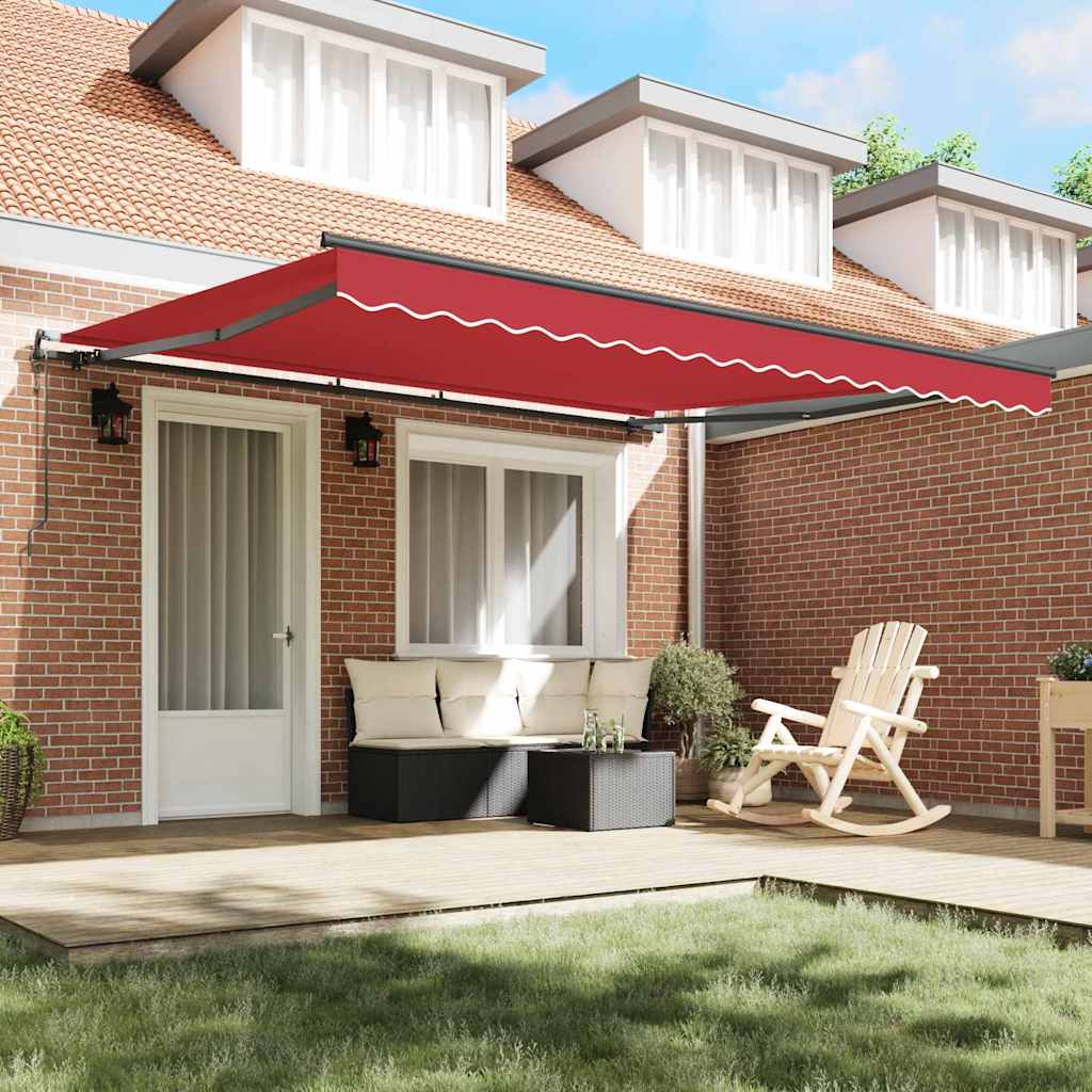 Toldo Retrátil Vermelho 400 ×300 cm tecido
