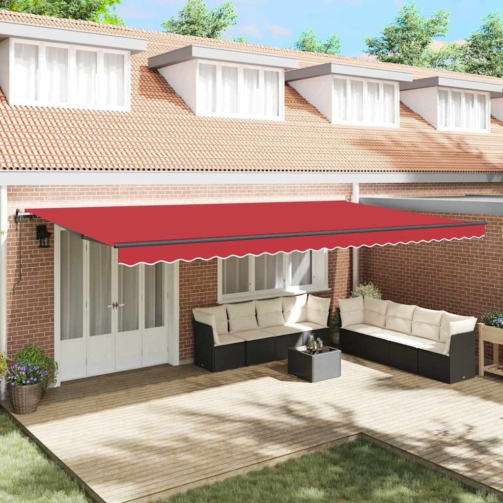 Toldo Retrátil Vermelho 600 ×300 cm tecido