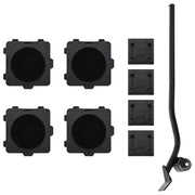Rolos para móveis 4 peças com elevador preto 13,5x13,5x4,2 cm 300 kg