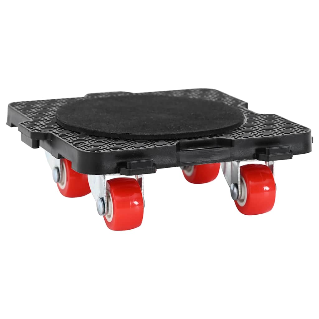 Rolos para móveis 4 peças com elevador preto 13,5x13,5x4,2 cm 300 kg