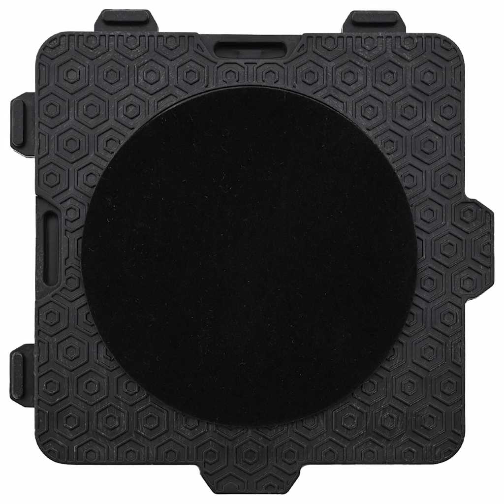 Rolos para móveis 4 peças com elevador preto 13,5x13,5x4,2 cm 300 kg