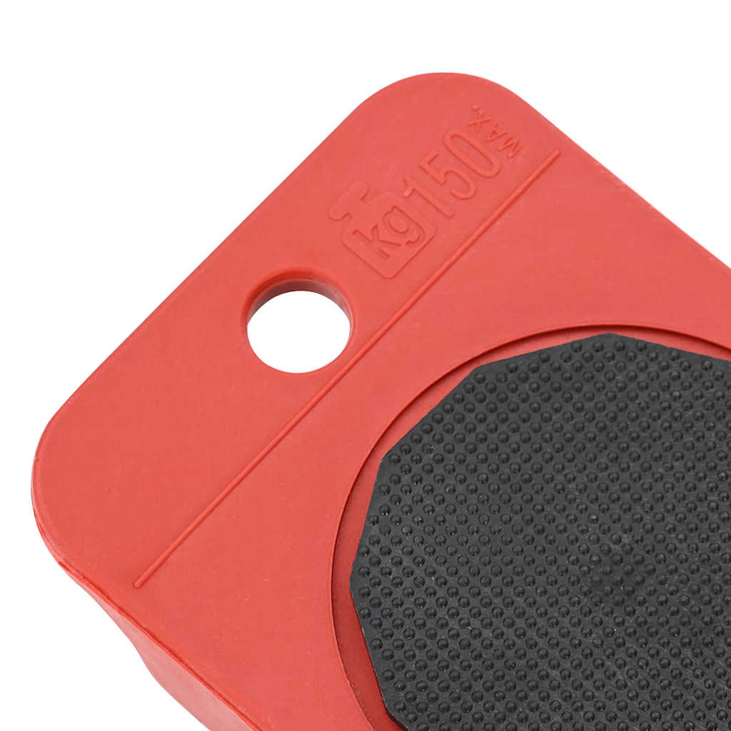 Rodízios para móveis 8 peças com elevadores vermelho 9,8x7,5x3 cm 150 kg