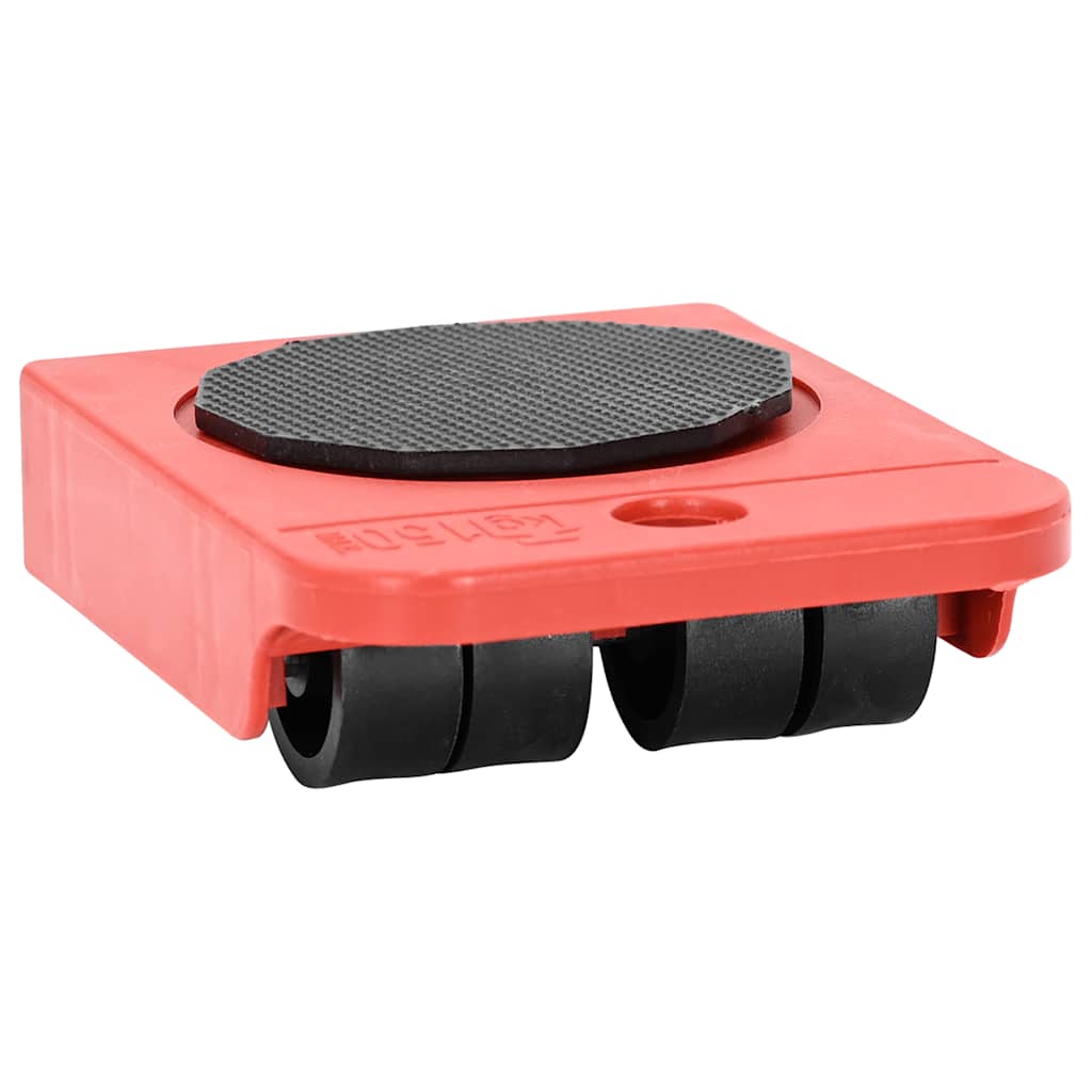 Rodízios para móveis 8 peças com elevadores vermelho 9,8x7,5x3 cm 150 kg