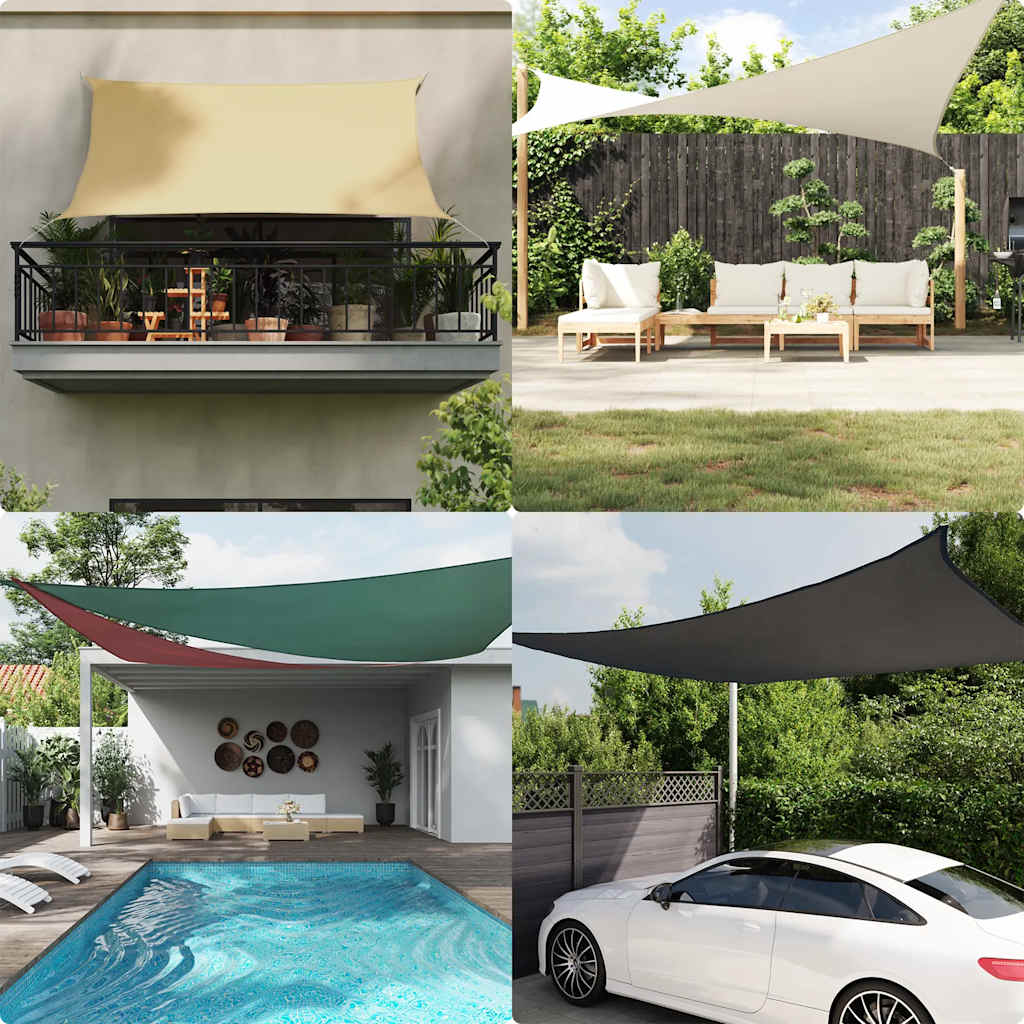 Para-sol estilo vela 2x2x2 m oxford 100% poliéster vermelho