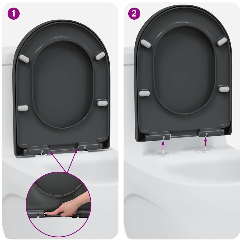 Assento de Toilette de Liberação Rápida Antracite