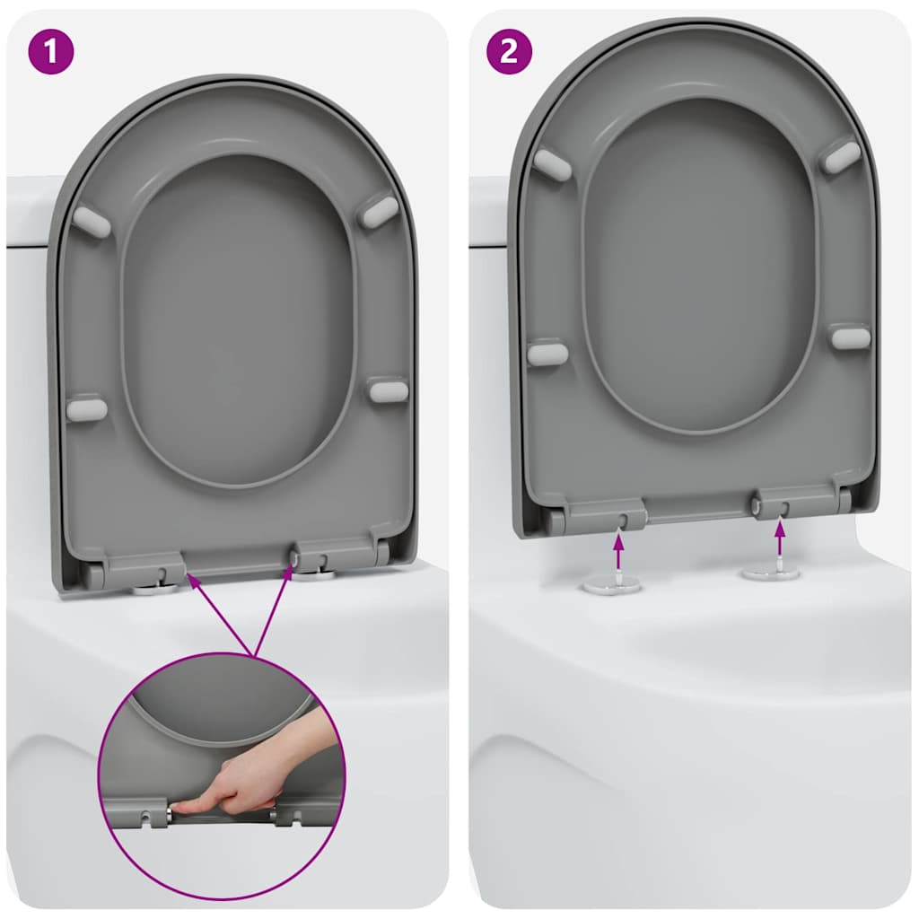 Assento de Toilette de Liberação Rápida Cinzeto