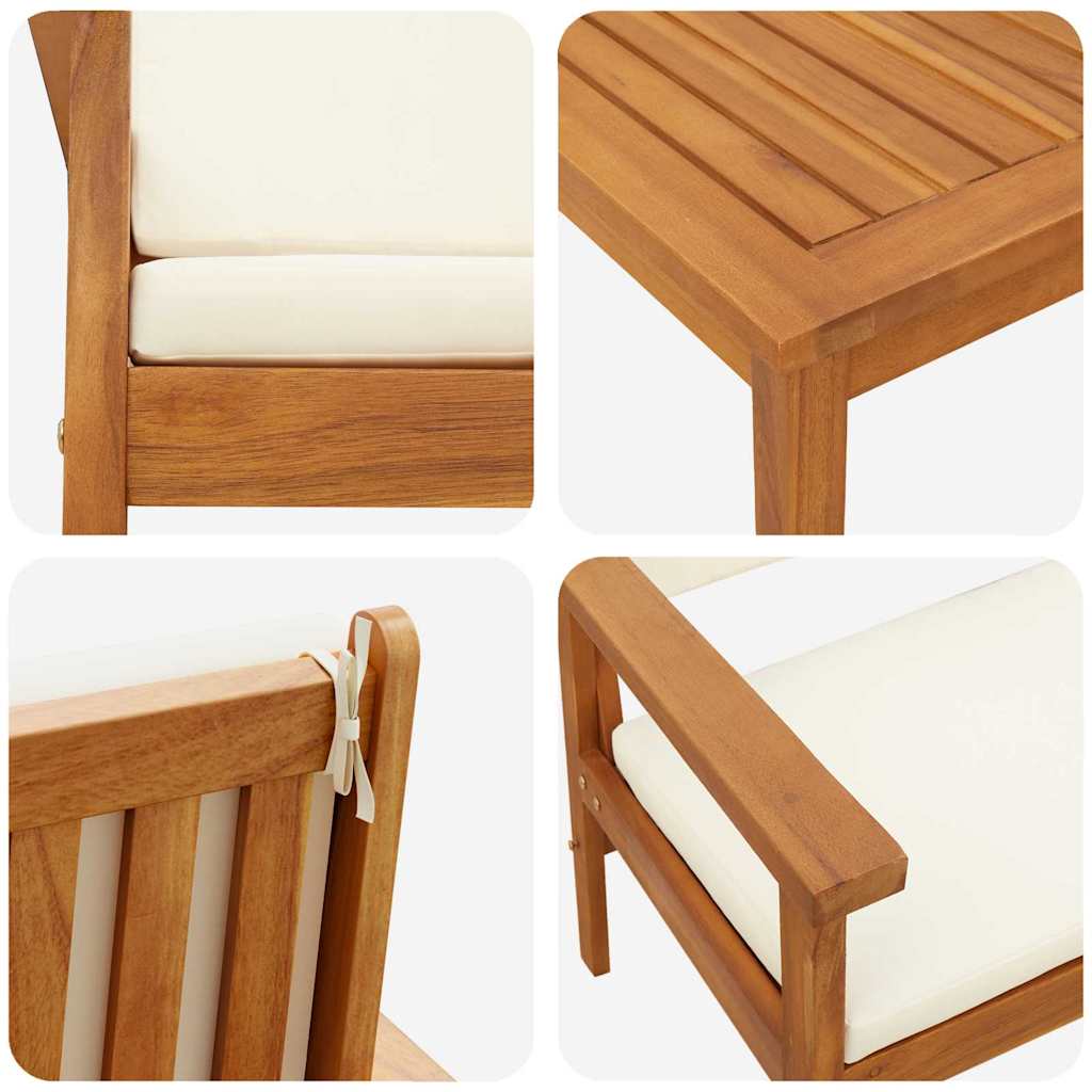 Conjunto de Sofá de Jardim 2 pcs Castanho