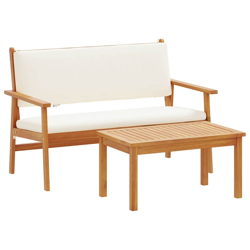 Conjunto de Sofá de Jardim 2 pcs Castanho