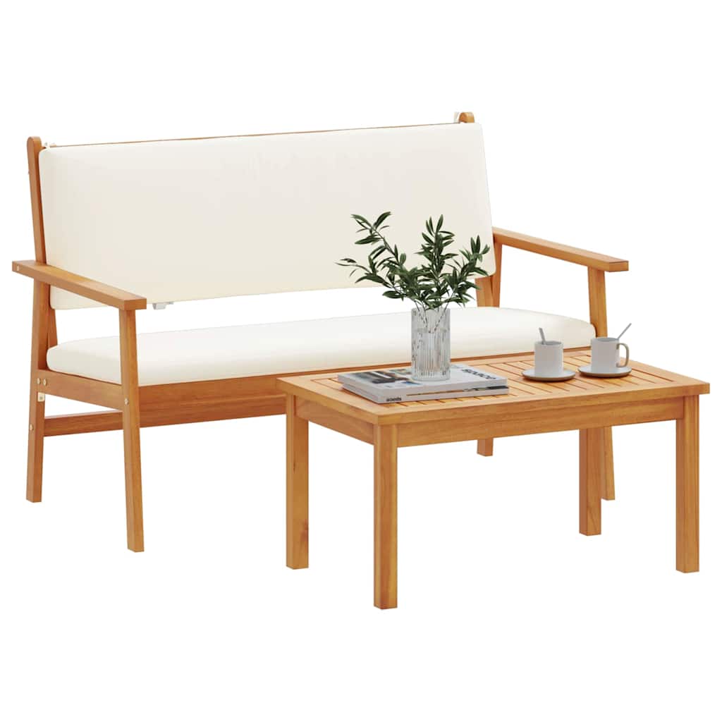 Conjunto de Sofá de Jardim 2 pcs Castanho