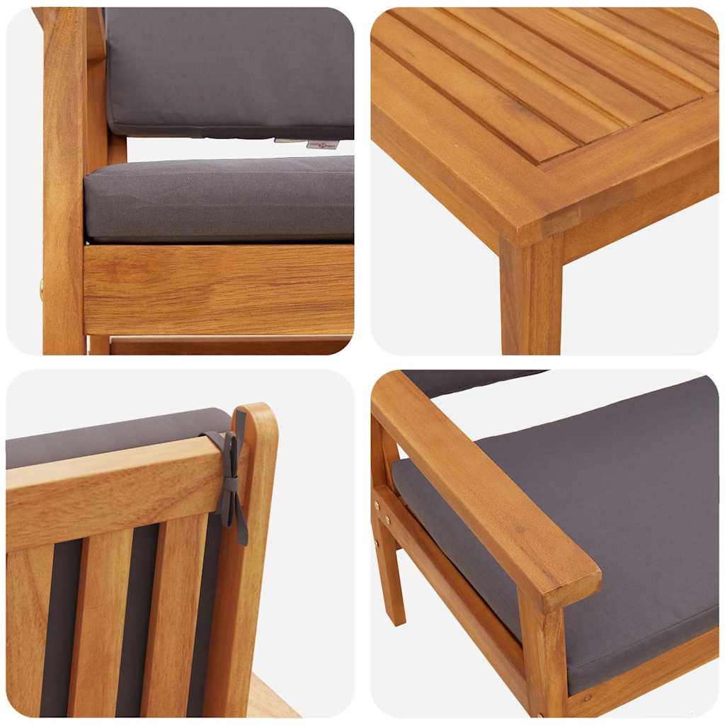 Conjunto de Sofá de Jardim com almofada 2 pcs Castanho