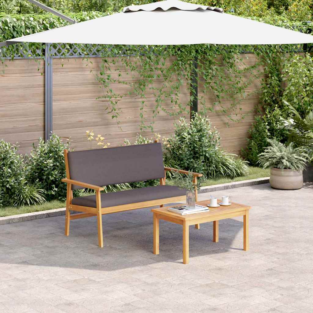 Conjunto de Sofá de Jardim com almofada 2 pcs Castanho