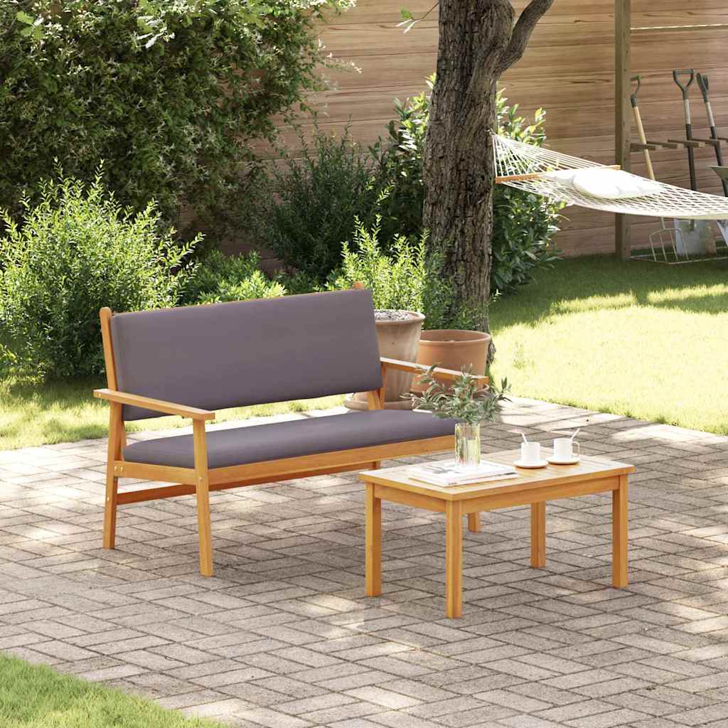 Conjunto de Sofá de Jardim com almofada 2 pcs Castanho