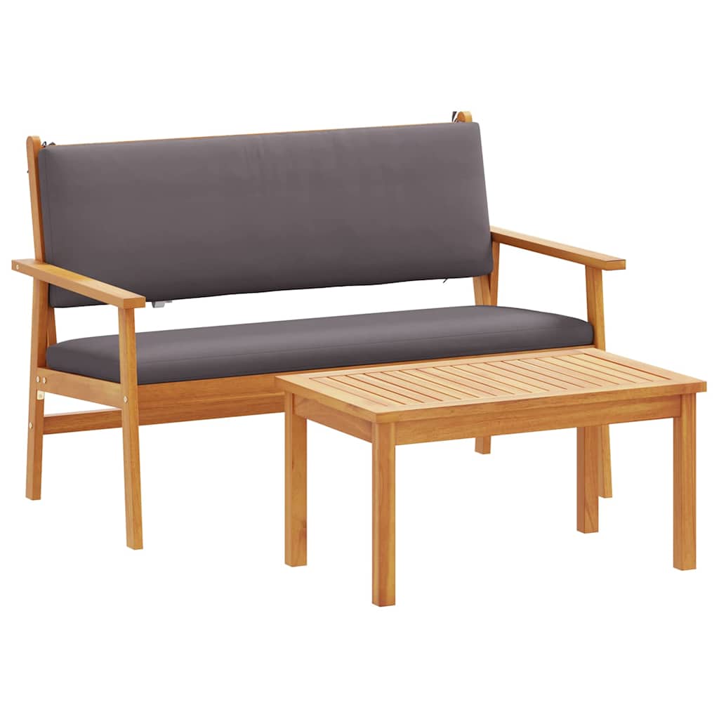 Conjunto de Sofá de Jardim com almofada 2 pcs Castanho