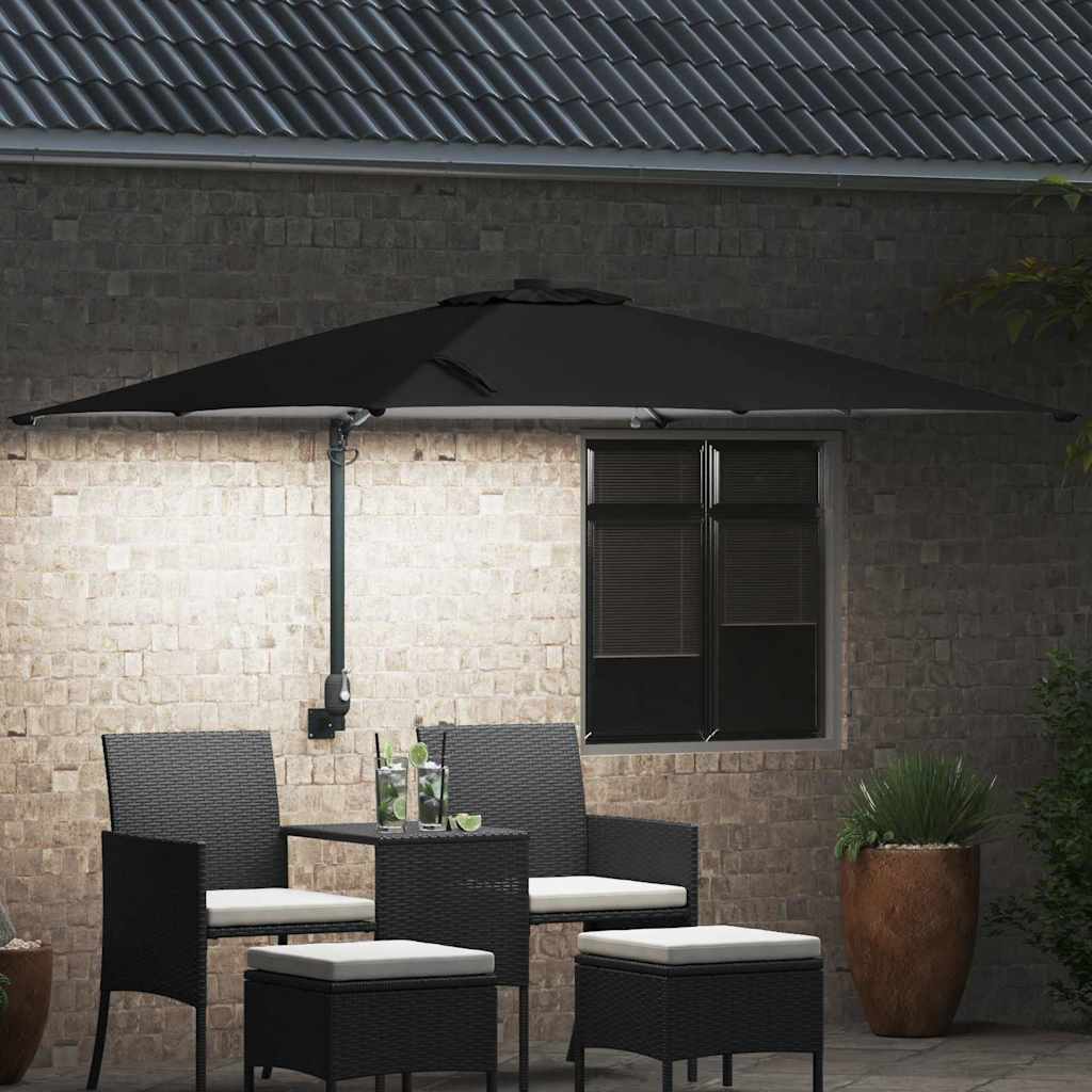 Guarda-sol de Jardim Preto 248,5 x 247,5 x 160 cm tecido