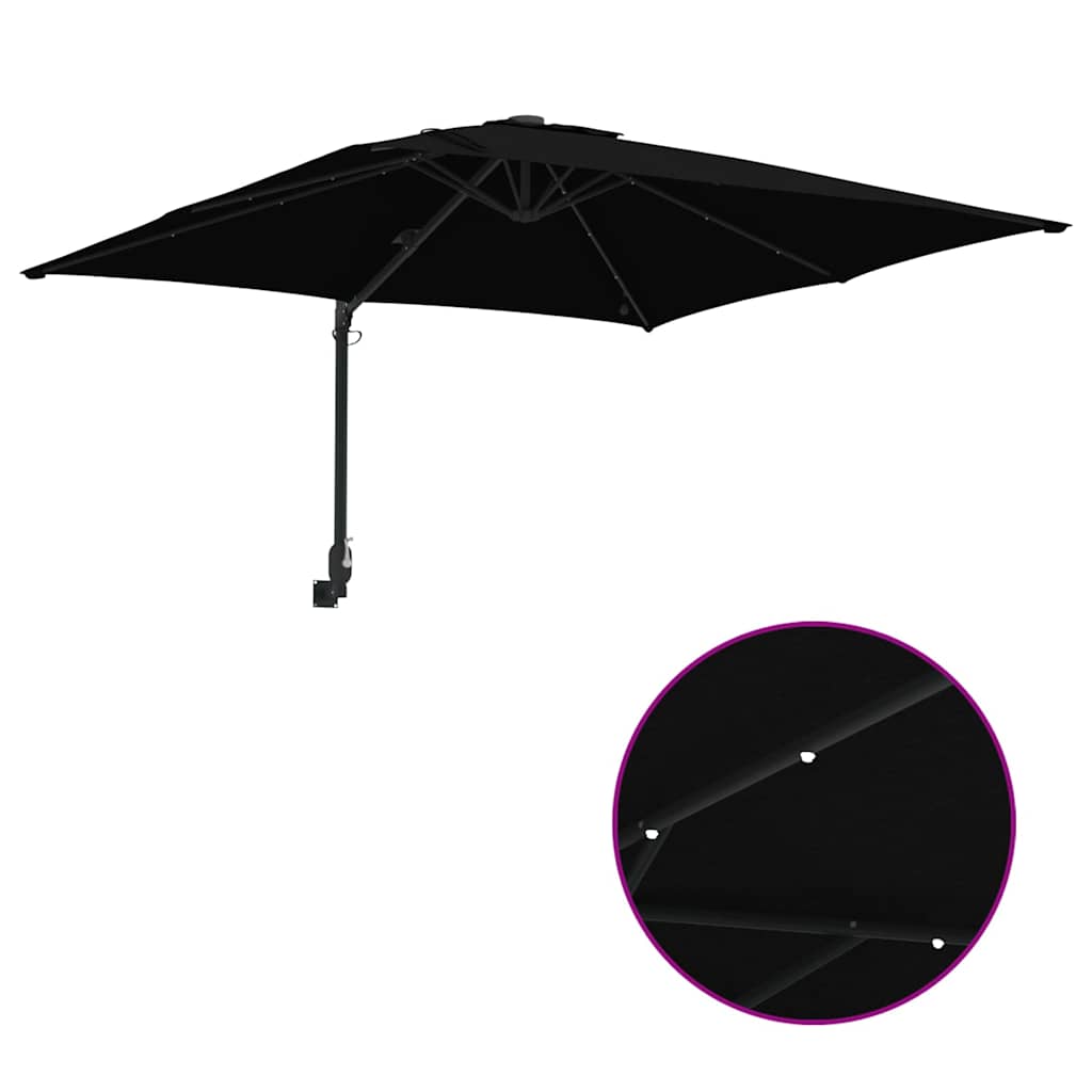 Guarda-sol de Jardim Preto 248,5 x 247,5 x 160 cm tecido