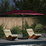 Guarda-sol de Jardim Vermelho bordô 385 x 209 x 244 cm tecido