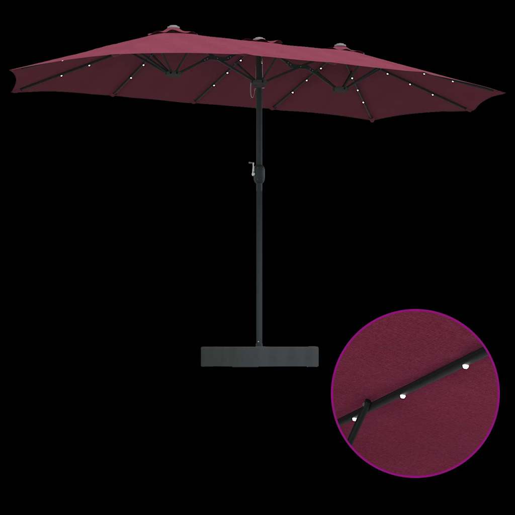 Guarda-sol de Jardim Vermelho bordô 385 x 209 x 244 cm tecido
