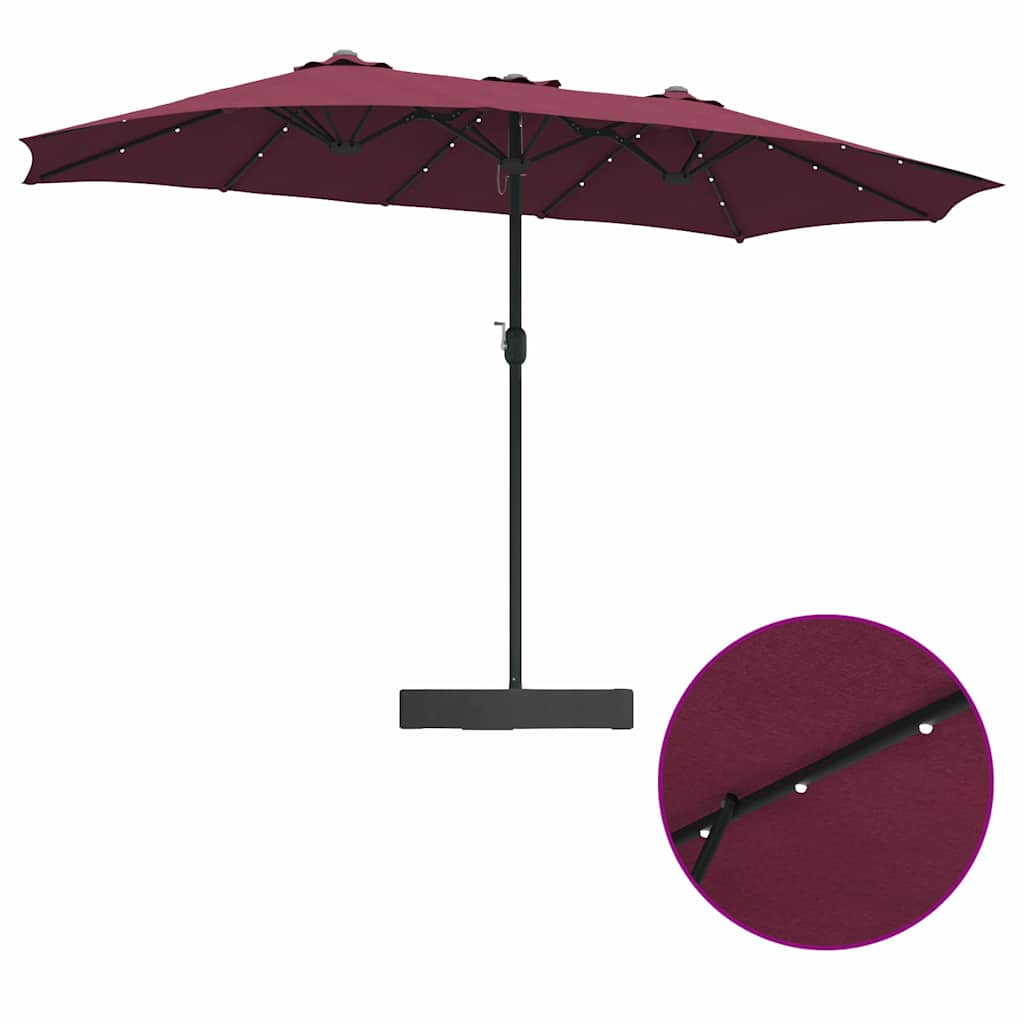 Guarda-sol de Jardim Vermelho bordô 385 x 209 x 244 cm tecido