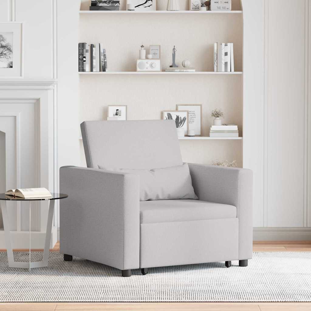 Sofá cama single com rodas Cinza Nuvem 90 x 165 x 87 cm tecido