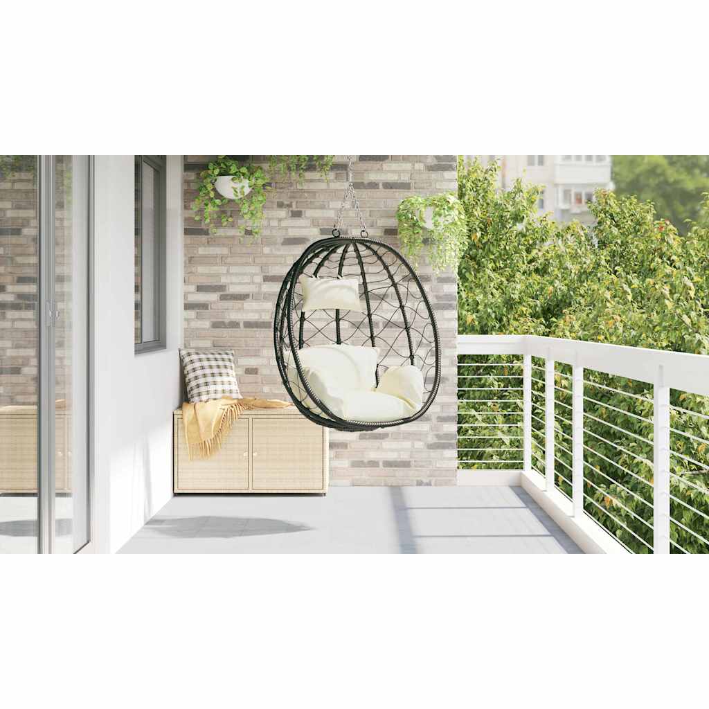 Cadeira suspensa tipo ovo Branco creme 91.5 x 60 x 110 cm