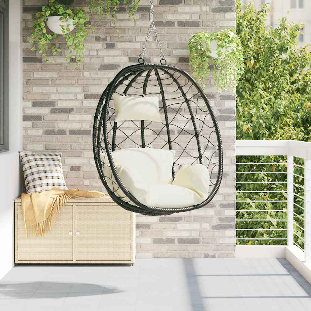Cadeira suspensa tipo ovo Branco creme 91.5 x 60 x 110 cm