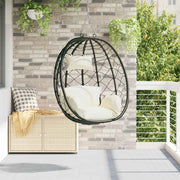 Cadeira suspensa tipo ovo Branco creme 91.5 x 60 x 110 cm