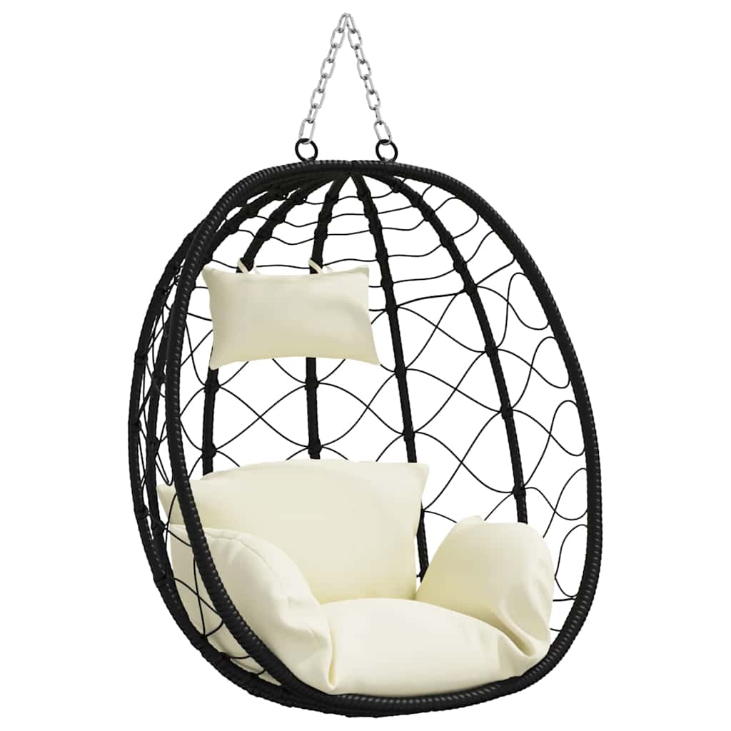 Cadeira suspensa tipo ovo Branco creme 91.5 x 60 x 110 cm