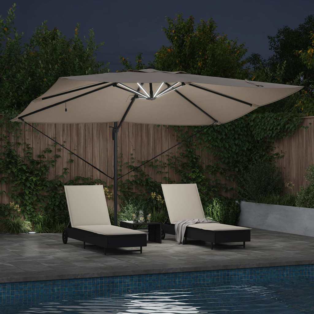 Guarda-sol Roma de Braço Articulado com luzes de tira LED