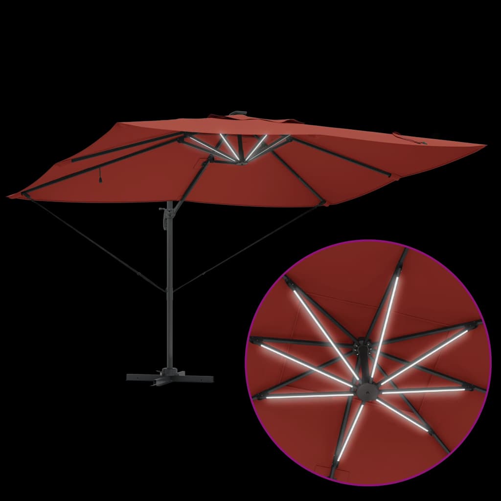 Guarda-sol Roma de Braço Articulado Manual Vermelho e Preto