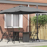 Guarda-sol Roma de Braço Articulado Antracite e Preto
