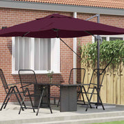 Guarda-sol Roma de Braço Articulado Vermelho e Preto