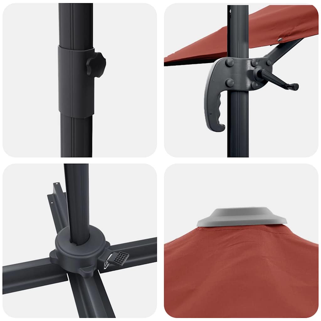 Guarda-sol Roma de Braço Articulado Vermelho e Preto